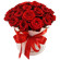 red roses in a hat box. Novomoskovsk